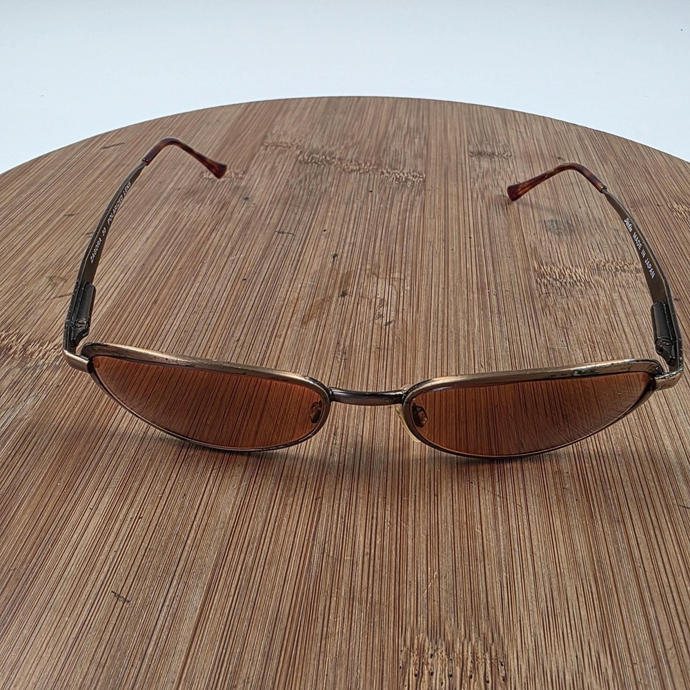 VTG Hobie Zagora 30 Sunglasses Mens Gold Brown Polarized Oval Metal Japan Sport